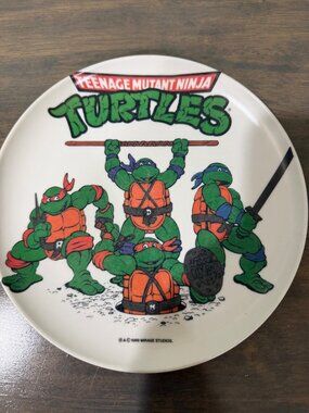 Vintage 1989 Teenage Mutant Ninja Turtles Plastic Lunch Plate Mirage Studios